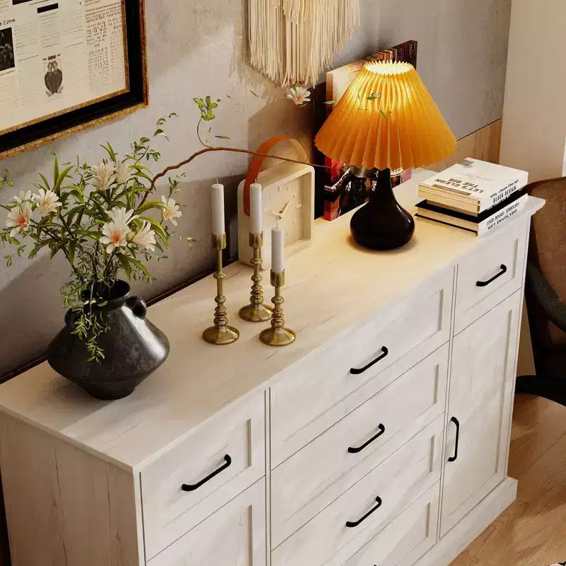 Commode horizontale Famapy Gris Classique : Nombreux espaces de rangement, créant une ambiance élégante à la maison