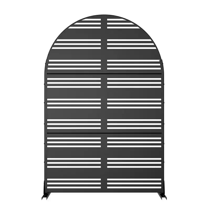 Moustiquaire cintrée en acier galvanisé, style persienne, Harold Wide-One Narrow-Two B, noire, 183x120x40cm