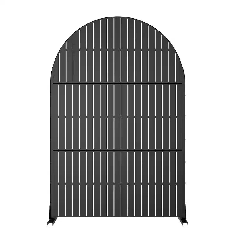 71.37x46.8inch clôture verticale noire avec feuille galvanisée arquée, écran d'intimité et panneau en métal indépendants