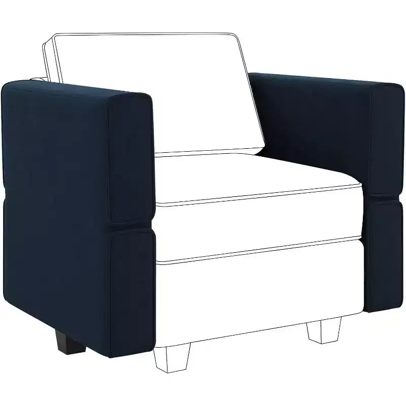 Belffin Paire d'accoudoirs modulaires en velours