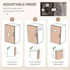 HOMCOM Garde-manger 4 portes de 162 cm, Armoire de rangement autonome avec 3 étagères réglables pour cuisine, salle à manger ou salon, Chêne gris
