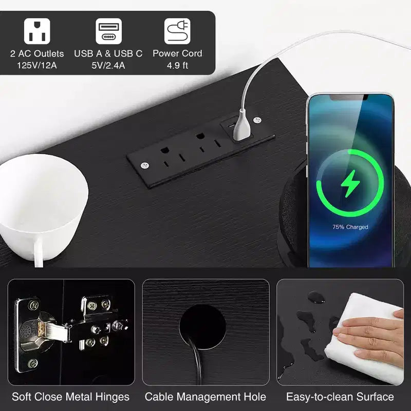 Meuble TV Costway pour téléviseurs 60 pouces, console multimédia moderne du milieu du siècle avec étagère réglable, brun/noir