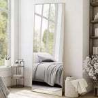 Grand miroir intégral JIONJOY 71x26 : Autoportant, mural, inclinable et suspendu pour tous vos besoins
