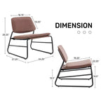 FERPIT Chaise d'appoint à cadre métallique, chaise longue de style minimaliste pour salon, chambre, bureau, appartement avec cadre en métal massif