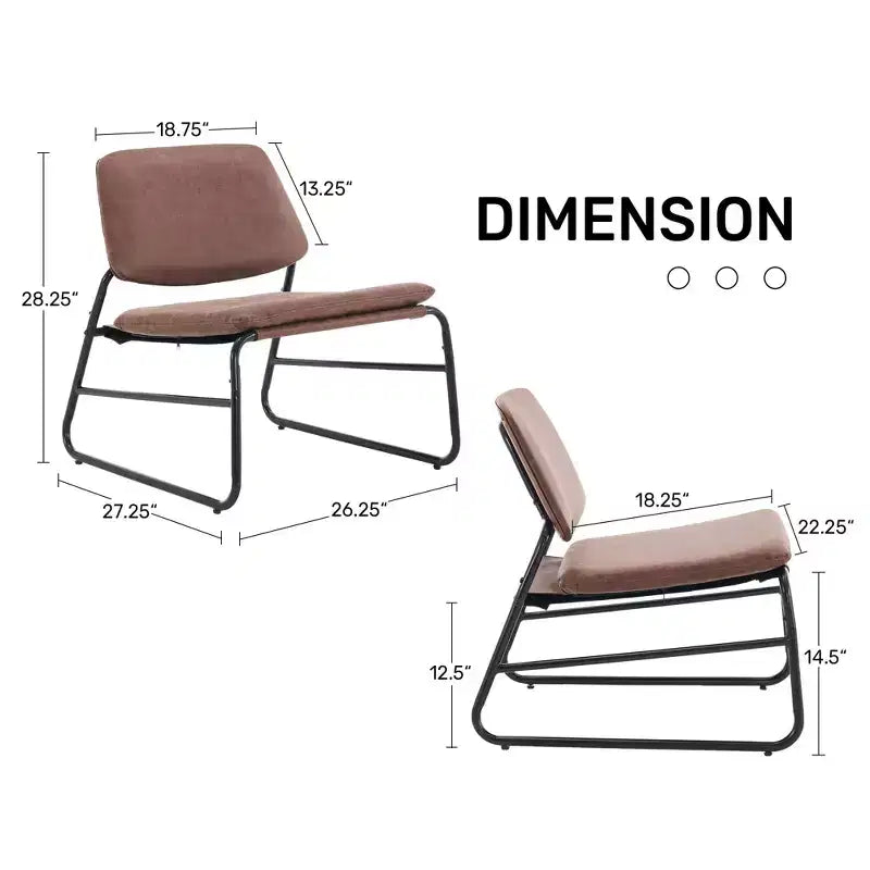 FERPIT Chaise d'appoint à cadre métallique, chaise longue de style minimaliste pour salon, chambre, bureau, appartement avec cadre en métal massif