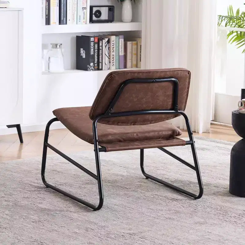 FERPIT Chaise d'appoint à cadre métallique, chaise longue de style minimaliste pour salon, chambre, bureau, appartement avec cadre en métal massif