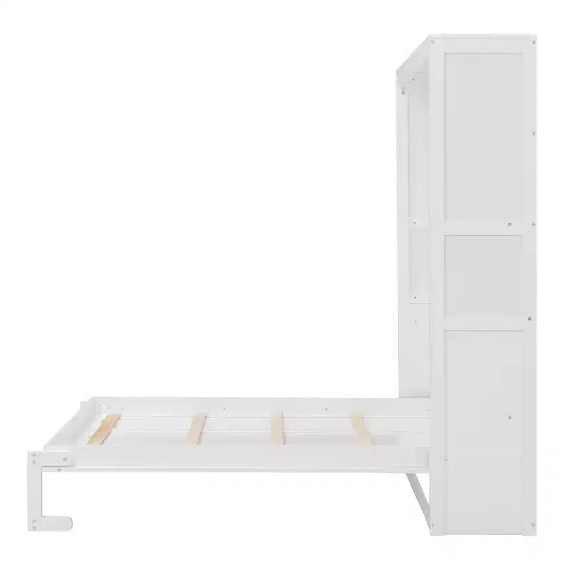 Lit escamotable Whisen Modern Design, se repliant dans une armoire avec étagères, qualité supérieure