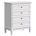 Commode Heynemo à 4 tiroirs, grande commode de rangement avec glissières à billes, idéale pour la chambre, le salon, le couloir, l'entrée.