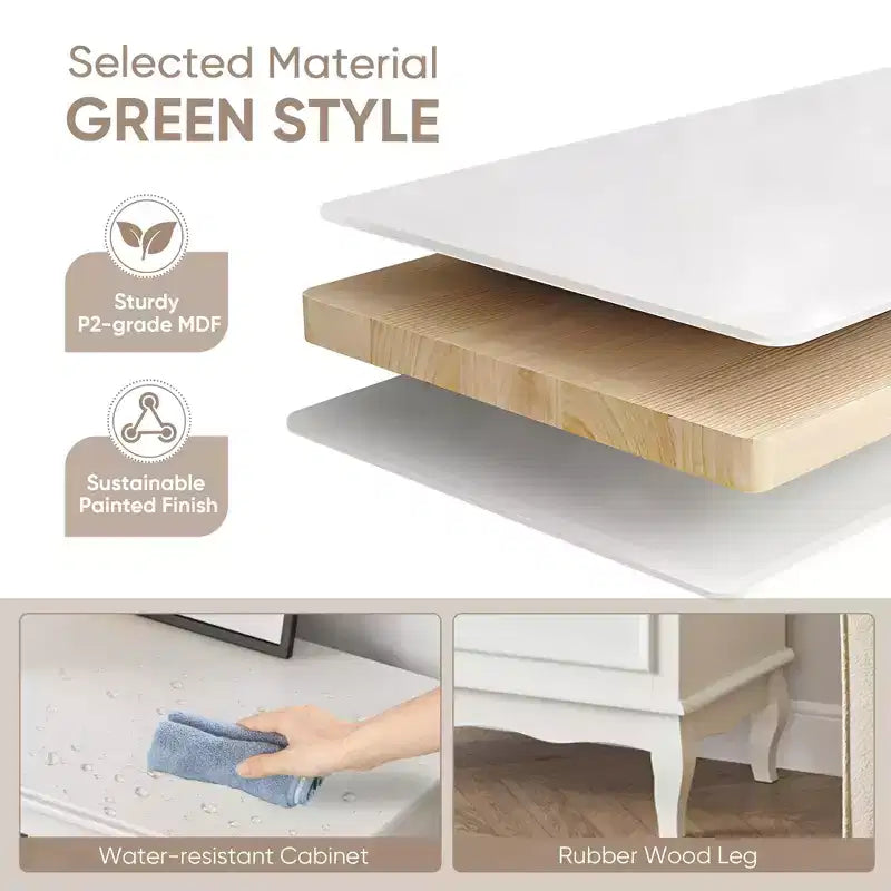 Commode Heynemo à 4 tiroirs, grande commode de rangement avec glissières à billes, idéale pour la chambre, le salon, le couloir, l'entrée.
