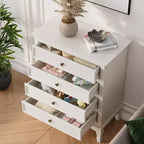 Commode Heynemo à 4 tiroirs, grande commode de rangement avec glissières à billes, idéale pour la chambre, le salon, le couloir, l'entrée.
