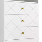 Commode Heynemo avec tiroirs et étagères flottantes, commode 3 tiroirs avec rangement ouvert et finition peinte, pour chambre, dressing, couloir
