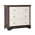 Commode vintage Heynemo à 3 tiroirs, meuble de rangement d'appoint à 3 tiroirs, table de chevet de style ferme avec pieds en forme de gourde, pour chambre à coucher, salon