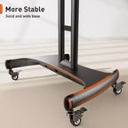 Chariot TV mobile Perlegear pour téléviseurs plats/incurvés de 32 à 80 pouces, support roulant avec étagère réglable en hauteur, VESA max 600x400mm, supporte jusqu'à 45 kg