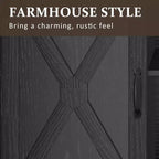 Meuble TV de ferme Heynemo avec porte coulissante pour téléviseurs jusqu'à 65''+, meuble de divertissement de 34 pouces de haut pour chambre à coucher, salon