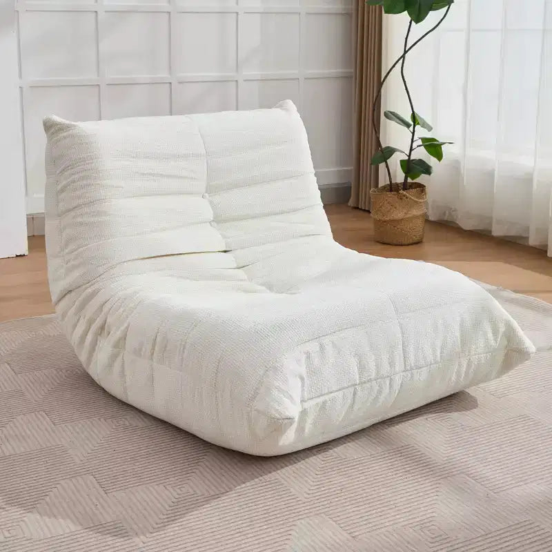 Pouf Mjkone, 41 po L, Canapé de Sol Paresseux pour Adultes, Jaune/Blanc/Gris