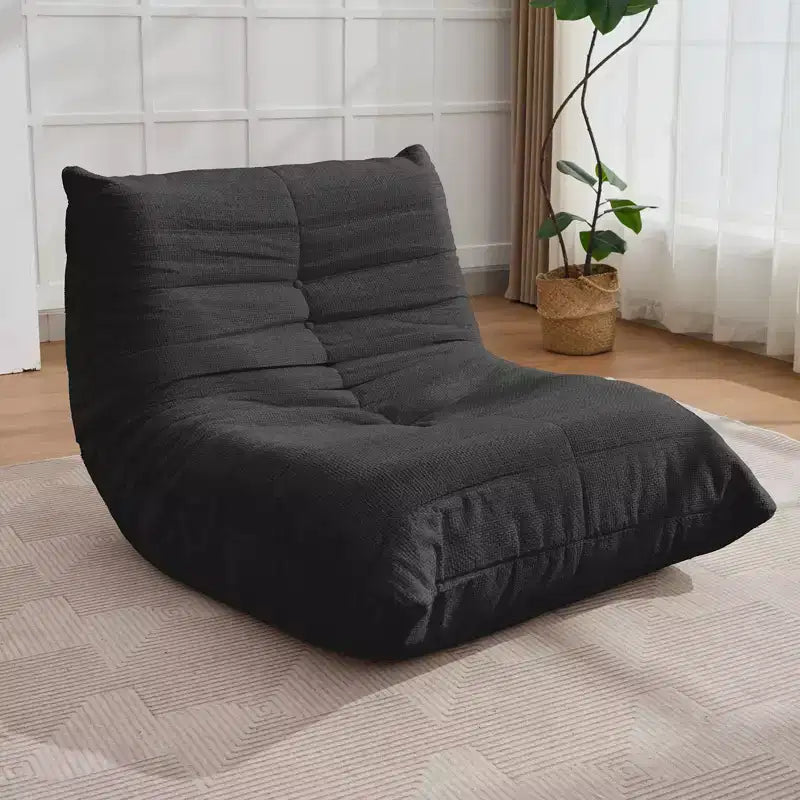 Pouf Mjkone, 41 po L, Canapé de Sol Paresseux pour Adultes, Jaune/Blanc/Gris