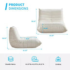Pouf Mjkone, 41 po L, Canapé de Sol Paresseux pour Adultes, Jaune/Blanc/Gris