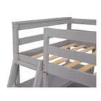 Lit mezzanine en bois Whisen 79,5''L*57,1''W avec bureau, étagères et deux tiroirs intégrés, design multifonctionnel