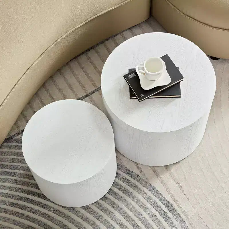 MAYEERTY Lot de 2 tables basses rondes sans montage pour salon, bureau, chambre