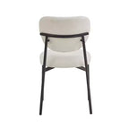 Lot de 2 chaises de salle à manger capitonnées, sans accoudoirs, avec pieds en métal, beige + noir - ModernLuxe