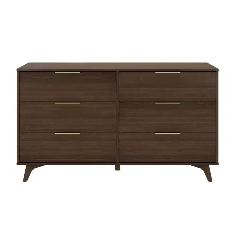 Commode à 6 tiroirs Plank+Beam avec poignées en laiton
