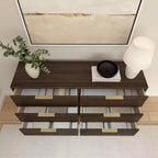 Commode à 6 tiroirs Plank+Beam avec poignées en laiton