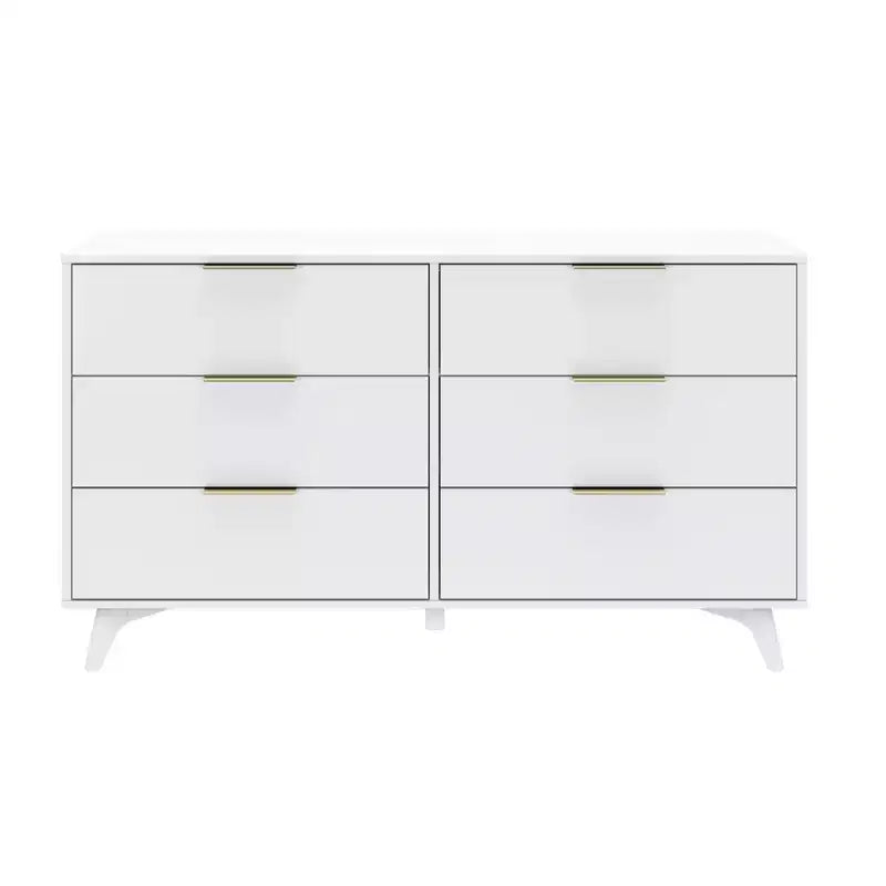 Commode à 6 tiroirs Plank+Beam avec poignées en laiton