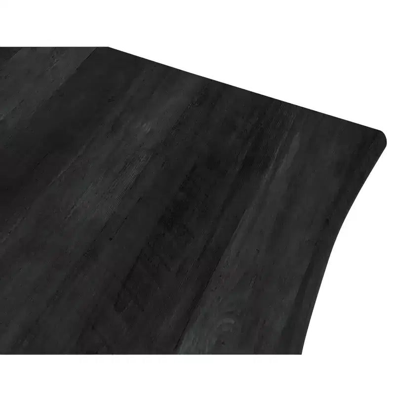 Table à manger rectangulaire moderne LeisureMod Ravenna 63 – Plateau en bois à bord ondulé avec pieds en métal pour cuisine, salle à manger et espaces contemporains