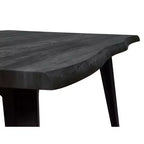 Table à manger rectangulaire moderne LeisureMod Ravenna 63 – Plateau en bois à bord ondulé avec pieds en métal pour cuisine, salle à manger et espaces contemporains