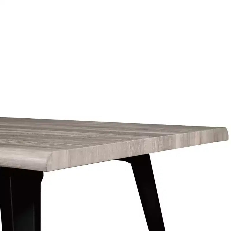 Table à manger rectangulaire moderne LeisureMod Ravenna 63 – Plateau en bois à bord ondulé avec pieds en métal pour cuisine, salle à manger et espaces contemporains