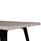 Table à manger rectangulaire moderne LeisureMod Ravenna 63 – Plateau en bois à bord ondulé avec pieds en métal pour cuisine, salle à manger et espaces contemporains