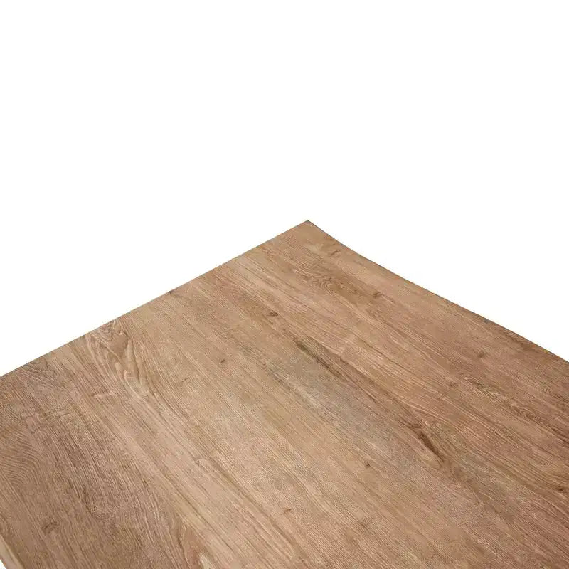 Table à manger rectangulaire moderne LeisureMod Ravenna 63 – Plateau en bois à bord ondulé avec pieds en métal pour cuisine, salle à manger et espaces contemporains