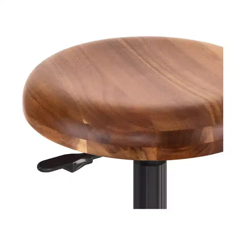 Tabouret de travail réglable pneumatique Seville Classics avec plateau en bois d'acacia