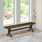 Banc de salle à manger moderne HomeStock X-Style avec siège en bois, 72x15x18 pouces, Espresso