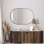 JONATHAN Y Milly Oval Metal Framed Wall Mirror