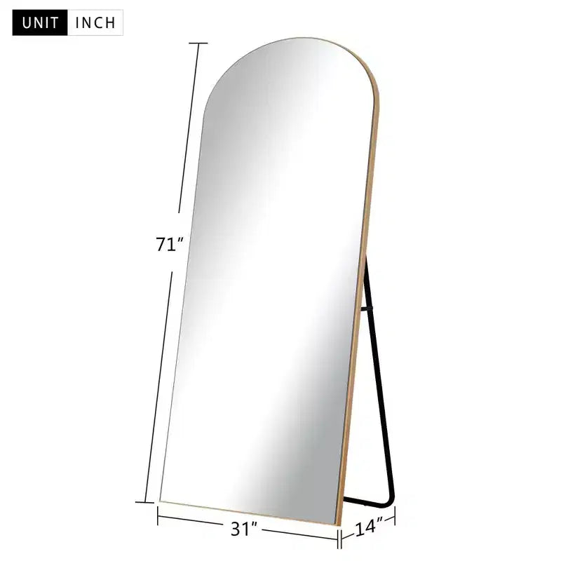 Miroir plein pied PexFix 71x31 Arch en bois massif, miroir au sol, noir