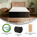 Matelas hybride Flash Furniture Dream Cooling Gel 12 pouces en mousse CertiPUR-US certifiée et ressorts ensachés, matelas en boîte