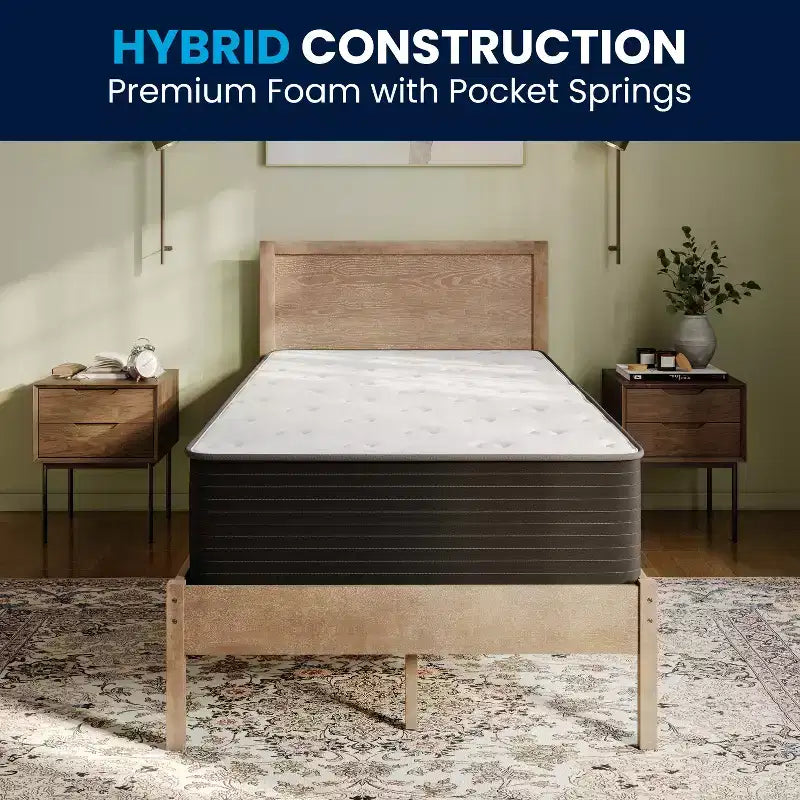 Matelas hybride Flash Furniture Dream Cooling Gel 12 pouces en mousse CertiPUR-US certifiée et ressorts ensachés, matelas en boîte