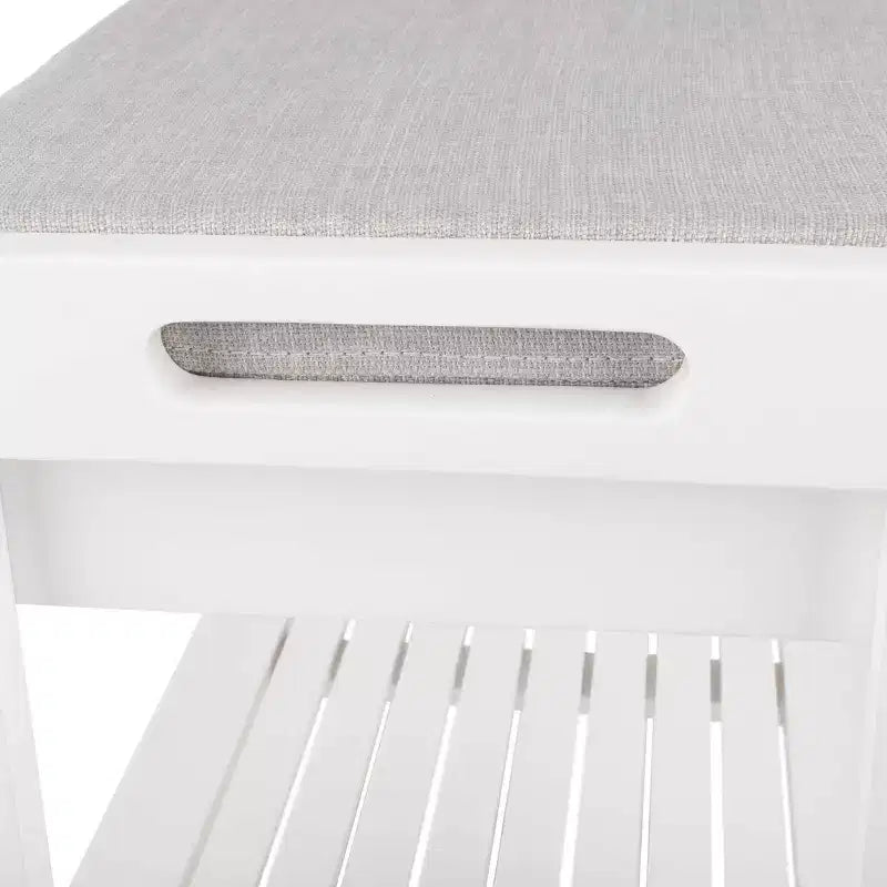Banc à Chaussures, Étagère à Chaussures en Bois à 3 Niveaux avec Coussin Rembourré