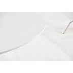 MAYEERTY Table Basse 107 cm Blanche Style Scandinave Piétement Central Croisé