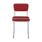 Simple Relax Lot de 2 chaises d'appoint en similicuir et métal, rouges
