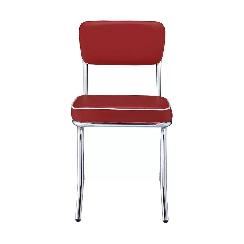 Simple Relax Lot de 2 chaises d'appoint en similicuir et métal, rouges