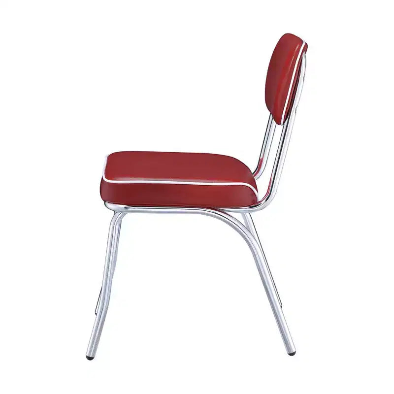 Simple Relax Lot de 2 chaises d'appoint en similicuir et métal, rouges