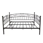 Cadre de lit de repos en métal, base de matelas multifonctionnelle/canapé-lit avec tête de lit, double, noir