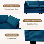 HYLEORY Canapé modulable surdimensionné en velours côtelé de 288 cm de profondeur * 288 cm de large, 7 places, avec double pouf, canapé en U avec canapé d'angle
