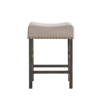 Simple Relax Lot de 2 tabourets de comptoir rembourrés en lin beige et gris patiné