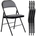 Comfy Folding Chair: Easy Storage, Black Leather