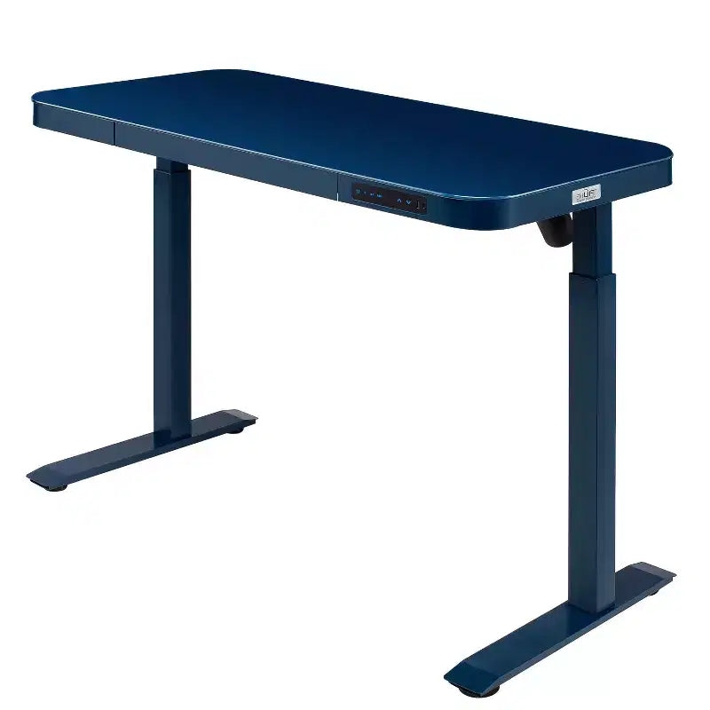 Bureau assis-debout réglable en hauteur Seville Classics airLIFT de 48 pouces avec plateau en verre trempé, ports USB et tiroir