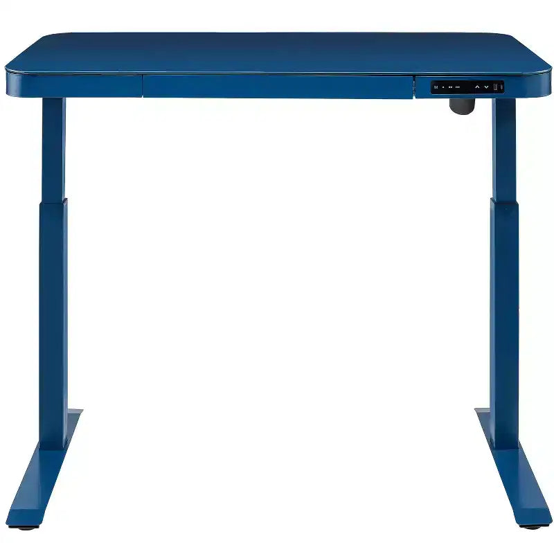 Bureau assis-debout réglable en hauteur Seville Classics airLIFT de 48 pouces avec plateau en verre trempé, ports USB et tiroir