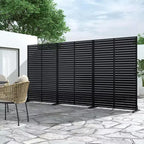 Paravent Louver Noir en Acier Galvanisé Classique | 183H x 120L x 40P cm